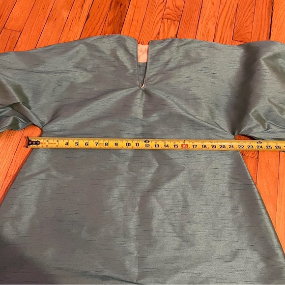 Handmade Teal Tunic Dress with Toile Hem - Picture 5 of 6